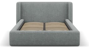 Ciemnoszare tapicerowane łóżko dwuosobowe ze schowkiem ze stelażem 160x200 cm Jason – Windsor &amp; Co Sofas