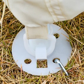 Outsunny Pawilon Ogrodowy 3x3m z Moskitierą Kremowy Metal i Poliester Odporny na Warunki Pogodowe Stylowy i Funkcjonalny | Aosom PL