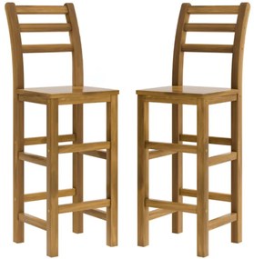 Casaria Krzesła barowe OSLO z oparciem, 2 szt., 40x36x110cm, naturalny brąz