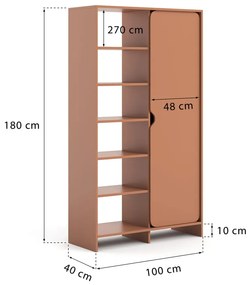 Niko szafa z półkami Cegła