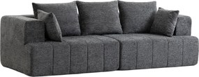 HOMCOM Sofa 3-osobowa, Cloud-sofa z Chenille z grubą warstwą i kieszeniowymi sprężynami, szerokie i głębokie siedzisko, szerokie podłokietniki, poduszki, szara | Aosom PL