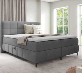 Szare tapicerowane łóżko kontynentalne 5 rozmiarów S6-Z70