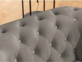 Szary aksamitny rozkładany narożnik (lewostronny/w kształcie litery L) York Blik – Ropez