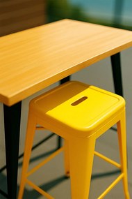 Stó Torix Wysoki Prostoktny Drewno Naturalne