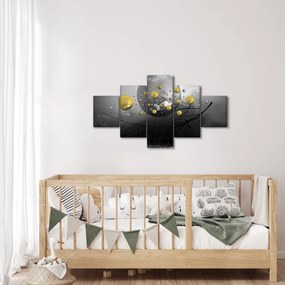 Obraz złotych abstrakcyjnych kul (125x70 cm)