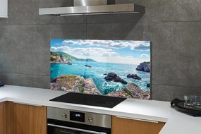 Panel Szklany Greckie Góry nad Lazurowym Morzem