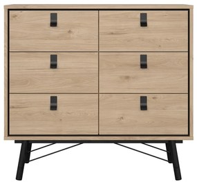 Niska komoda w dekorze dębu 102x99 cm Ry – Tvilum