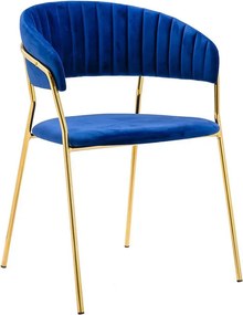 Krzesło ciemnoniebieskie w stylu glamour R5-A89