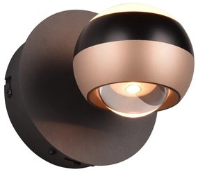 Kinkiet LED w czarno-miedzianym kolorze ø 10 cm Orbit – Trio Select