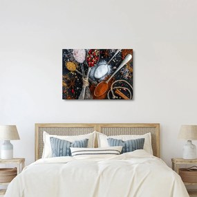 Obraz łyżek z przyprawami (70x50 cm)