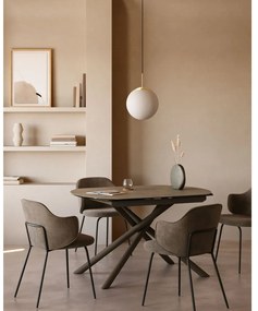 Lampa wisząca w biało-złotym kolorze ze szklanym kloszem ø 30 cm Mahala – Kave Home