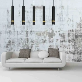 Lampa wisząca JOKER BLACK/GOLD 5xGU10 5 kloszy czarny, złoty