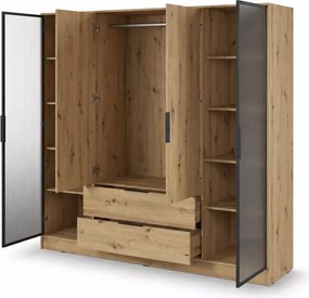 Szafa Tetrix 4D 206cm LED garderoba szkło szuflady
