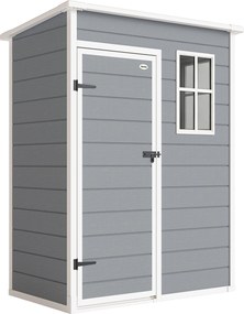 Outsunny Szopa na narzędzia z tworzywa sztucznego 1,14m² 151 x 92 x 193cm Szopka z dachem pochyłym Okno Szary