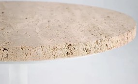 Okrągły stolik z blatem z naturalnego trawertynu - Panamex 3X