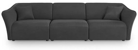 Ciemnoszara sofa z materiału bouclé 292 cm Tokyo – Cosmopolitan Design