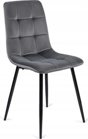 Zestaw Stół Kwadratowy Rozkładany MAX 80-160 cm Dąb Craft/Czarny i 4 Krzesła PERU Szare Welurowe