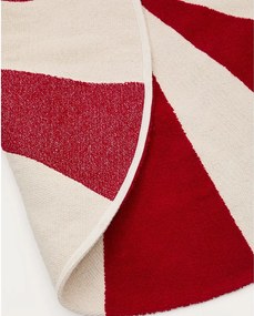 Czerwono-biały dywan dziecięcy z mieszanki bawełny ø100 cm Wirla – Kave Home