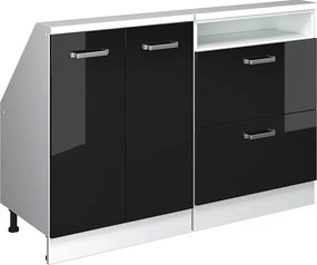 Zestaw szafek na dach skośny czarny wysoki połysk/biały 120x46x81.6 rion