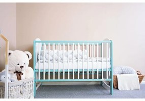 Nowe łóżeczko dziecięce Elsa Zebra, biało-miętowe