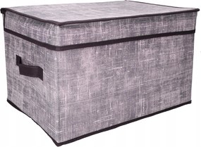 Organizer tekstylny Granatowy 60x40x30 cm z pokrywką pudełko do domu salonu