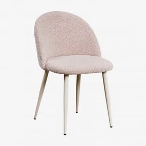Krzesło Do Jadalni Kana Deluxe Z Tkaniny Bouclé Bouclé Różowa - Sklum