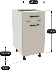 Zestaw Mebli Kuchennych MODERN 200 cm Kaszmir/Biały Nowoczesny