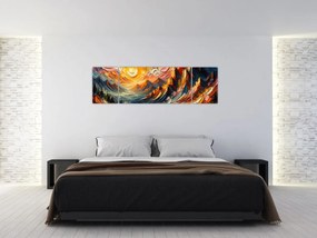 Obraz - Góry oświetlone słońcem (170x50 cm)