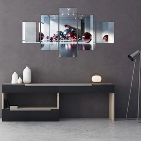 Obraz - 3D przestrzeń z kulami II. (125x70 cm)