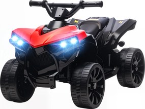 AIYAPLAY Dziecięcy quad elektryczny 6V dziecięcy quad z funkcją przodu/tyłu, muzyką, reflektorami LED Czerwony
