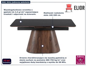 Nowoczesny rozkładany stół czarny + orzech - Comos