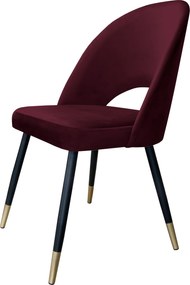 Krzesło Polo tkanina Welur noga metalowa : Kolor nogi - Czano-złota stożek, Kolor tkaniny - VELVET - MG02, Typ siedziska - Siedzisko stałe