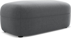 Pufa - z tkaniny welwetowej - stalowy - MOANA