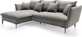 Masseno Narożnik SOLE z funkcją spania i pojemnikiem na pościel Narozniki L, Rozkładana sofa - Szary, RIVIERA 91