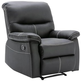 Fotel z funkcją relax z ekoskóry w kolorze czarnym CANBY