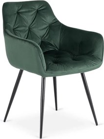 Krzesło Tapicerowane do Salonu MODESTO Zielone Welurowe Nowoczesne Loft