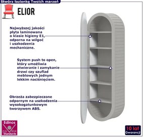 Nowoczesna owalna szafka ścienna w kolorze kaszmir - Ekola 3X