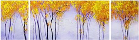 Obraz żółtych drzew (170x50 cm)