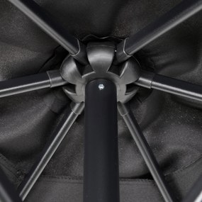 Outsunny Parasol Ø196 cm, Parasol z Funkcją Nachylenia, Sześciokątny Parasol Balkonowy do Plaży Balkonu Ogrodu, Czarny