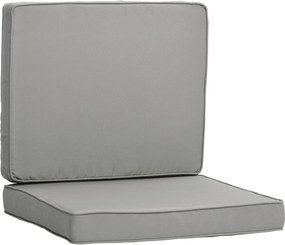 Outsunny Zestaw 2 Poduszek, 56 x 52 cm, Poduszki na Krzesła z Zamkiem, Pokrowiec z Tkaniny, 7 cm Wypełnienie, Pralne, Jasnoszary