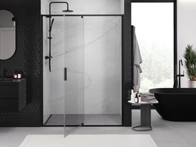 Mexen Exo drzwi prysznicowe uchylne 130 cm, transparent, czarne - 819-130-000-70-00