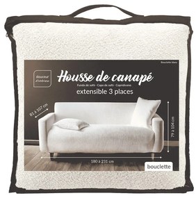Kremowy elastyczny pokrowiec na sofę 3-osobowy Laina – douceur d'intérieur