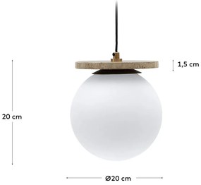 Biała lampa wisząca ze szklanym kloszem ø 20 cm Malachi – Kave Home