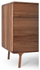 Brązowa komoda z litego drewna orzechowego 90x90x45 cm Fawn – Gazzda