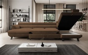 Narożnik RAVEN XL wolnostojący z funkcją spania tkanina Artico 37435 Rdzawy WERSAL