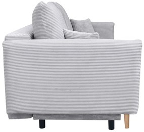 Szara sztruksowa sofa rozkładana T3-Z72