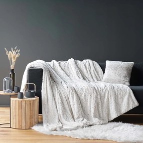 Szarobeżowy koc ze sztucznego futra 220x240 cm Alaska – douceur d'intérieur