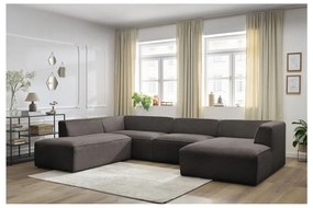 Brązowy sztruksowy narożnik modułowy (lewostronny/w kształcie litery U) Megeve – Bobochic Paris