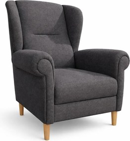 Ciemnoszary fotel typu uszak Swan – Ropez