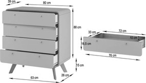 Biała wysoka komoda 80x88 cm Caitlin – Støraa